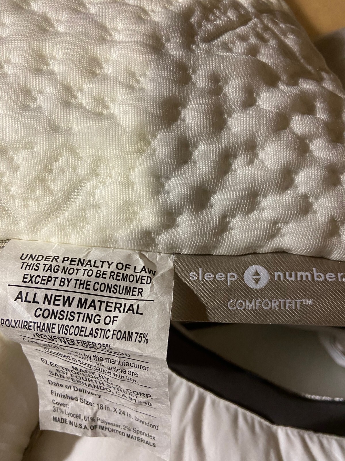 NEW SLEEP NUMBER COMFORTFIT HIPOALLERGENIC PILLOW STANDARD MSRP 99 eBay