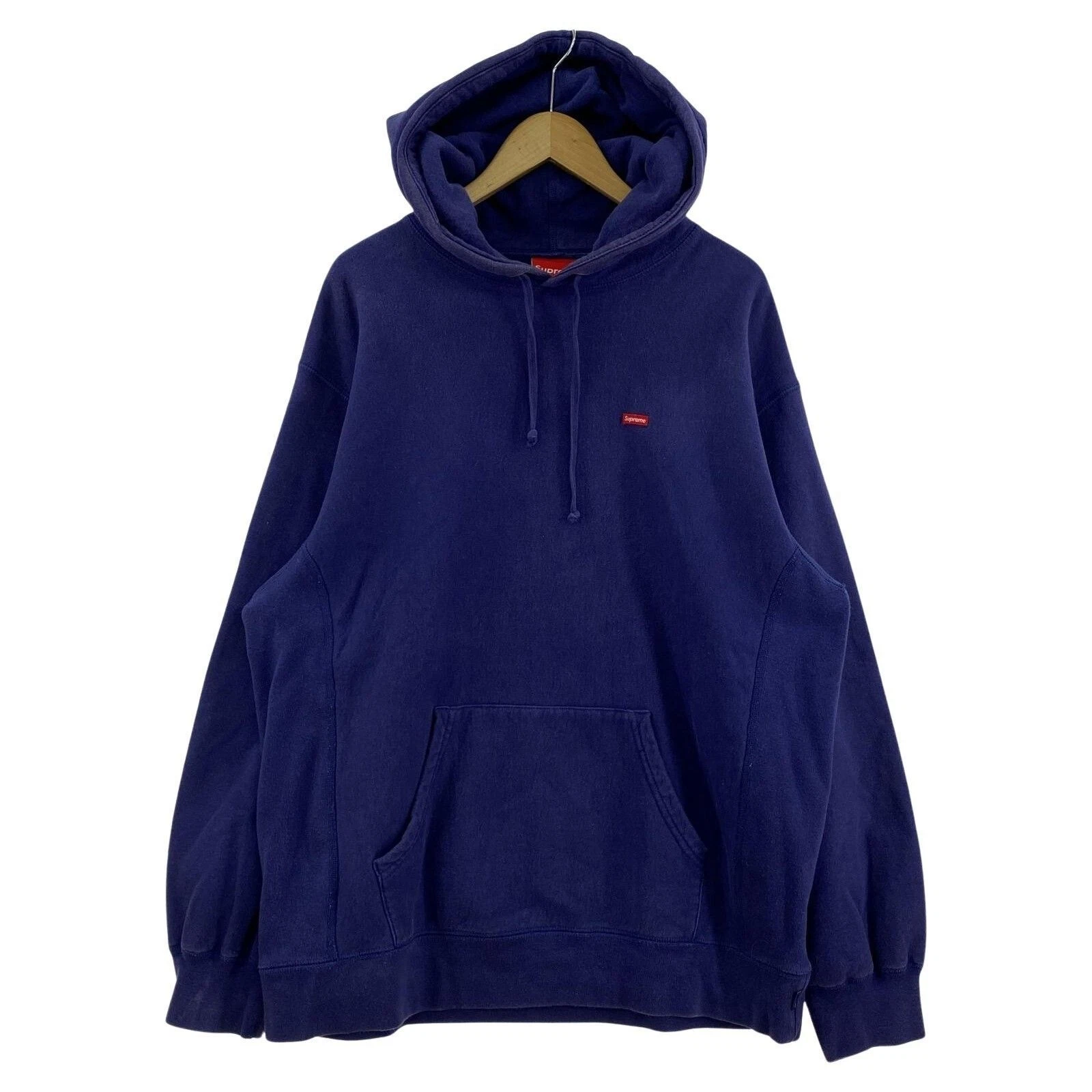 Sweat à capuche Supreme petite boîte logo bleu marine taille L