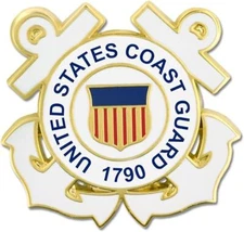 United States Coast Guard Anchor Genuine Emblem Lapel Hat Pin Badge 1"
