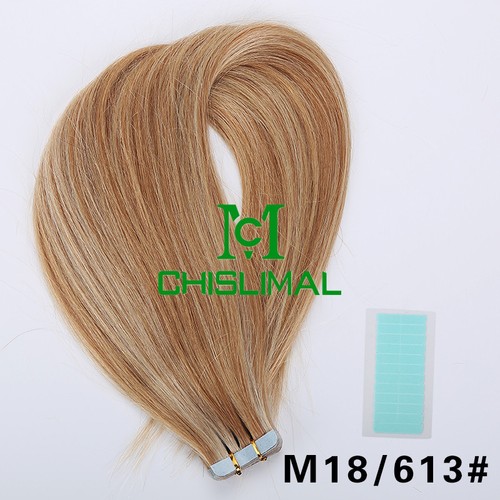 Real Remy Human Hair Extensions 20 pz nastro senza cuciture 16-30 pollici in pelle trama capelli - Foto 66 di 85