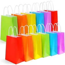18 Pcs Paper Bags Party Favor Gift Bags with Handles for Birthday Wedding