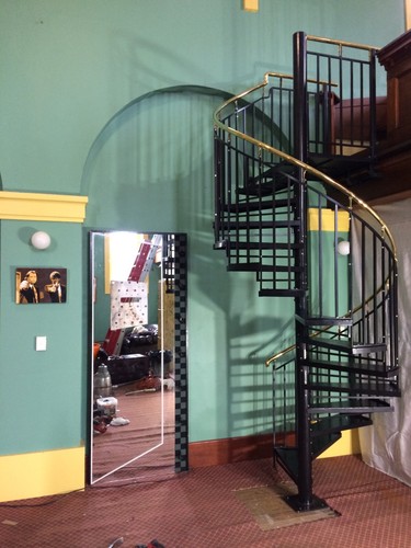brass handrail, steel treads 1300dmtr,$1960/M height spiral staircase - Picture 2 of 6