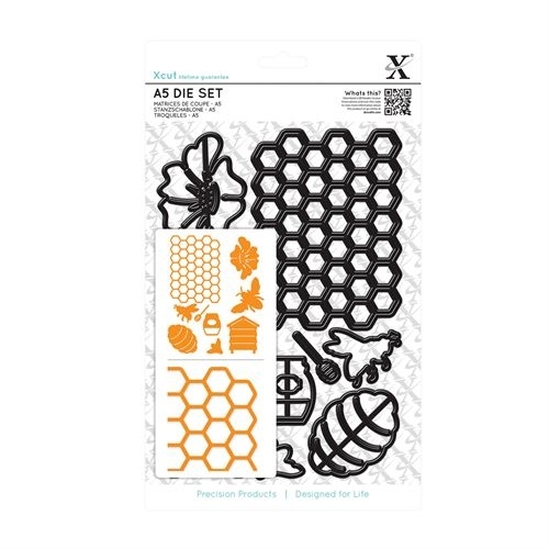 Docrafts Xcut 9 piece A5 sheet Bee Keeping die set Use X cut Sizzix eBosser etc