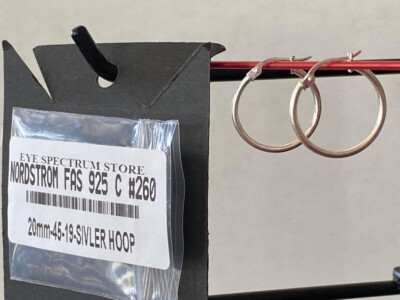 NORDSTROM FAS 925 Silver Hoop Earrings 20mm $45 NWOT #260