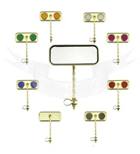ORIGINAL! VINTAGE LOWRIDER RECTANGLE GOLD SQUARE TWISTED MIRROR IN MANY COLORS
