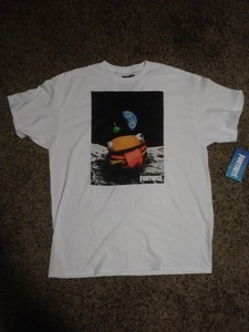 New With Tags Fortnite Video !   Game Adult White Xl Space Cheeseburger - image is loading new with tags fortnite video game adult white