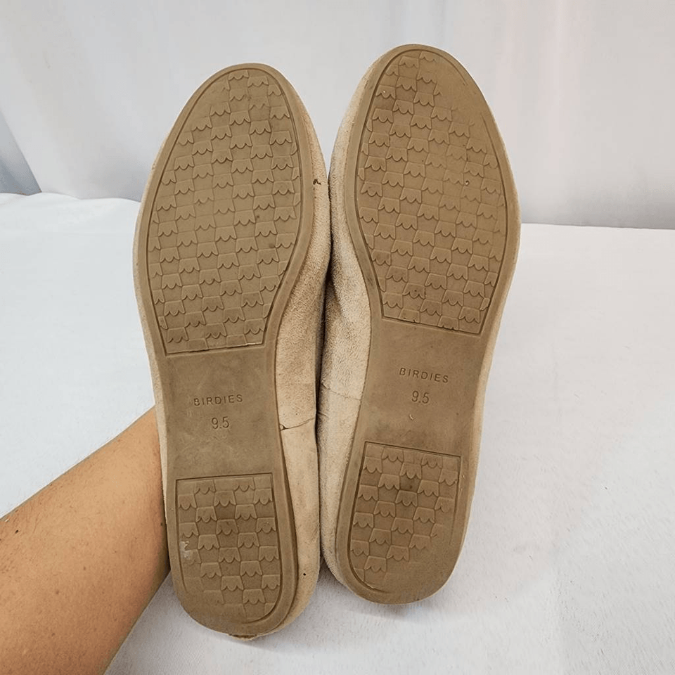 Birdies Size 9.5 The Sterling Suede Leather Tan Ballet Flats Almond Toe