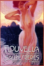 FLOUVELLA SAUZE FRERES PARFUM PARIS FASHION WOMAN PERFUME VINTAGE POSTER REPRO