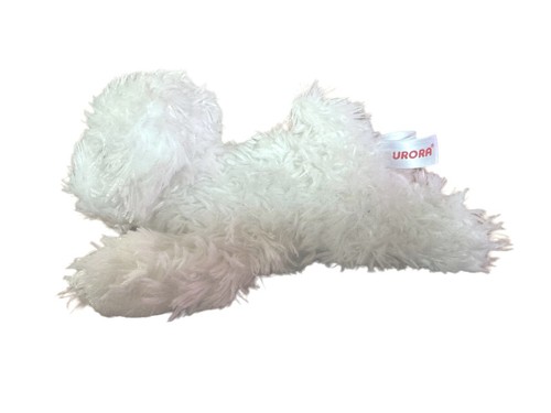 Plush Aurora Bichon Frise Puppy White Small Black Nose Dark Eyes 8" - Picture 3 of 10