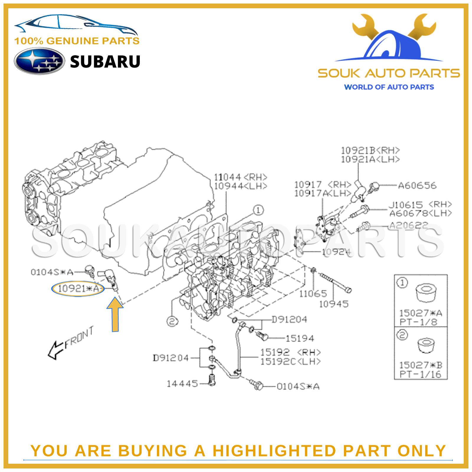 10921AA050 Genuine Subaru OIL CONTROL VALVE ASSY 10921AA050 OEM eBay