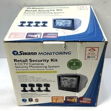 Swann Retail Security Kit 4 CCTV Cameras & Monitoring Kit NEW