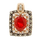 LeVian Mexican Fire Opal Chocolate Vanilla Double Diamond Halo Pendant #JB718-3 — photo 1