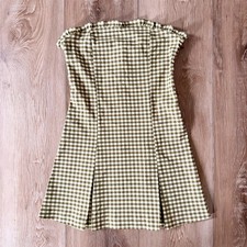 Urban Outfitters Margot Strapless Drop Waist GinghamMini Dress M