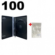 100 STANDARD Black Triple 3 Disc DVD Cases & 100 OPP Bags