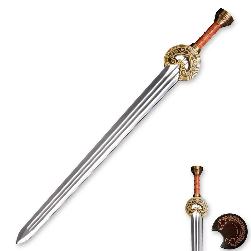 Espada del Rey Theoden de Rohan con tablero de exhibición, hoja de acero inoxidable, cosplay. Foto 3 de 4