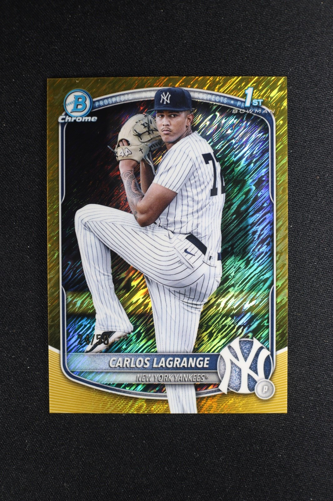 2025 Bowman Chrome Baseball Carlos Lagrange Gold Shimmer Refractor 1st #/50 Card