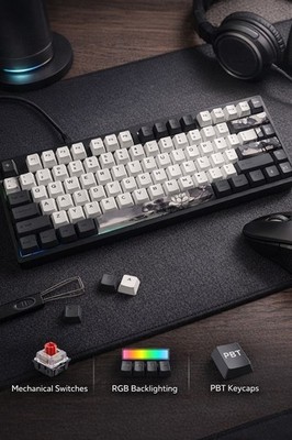 JSJT Tinte Lotus Tastenkappen 140 Tasten Deutsches Tastenkappen PBT OEM Profi...