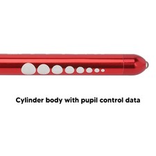 (Red)Airshi LED Pen Light 50mm Scale Pen Lightweight Aluminum Alloy For Pockets