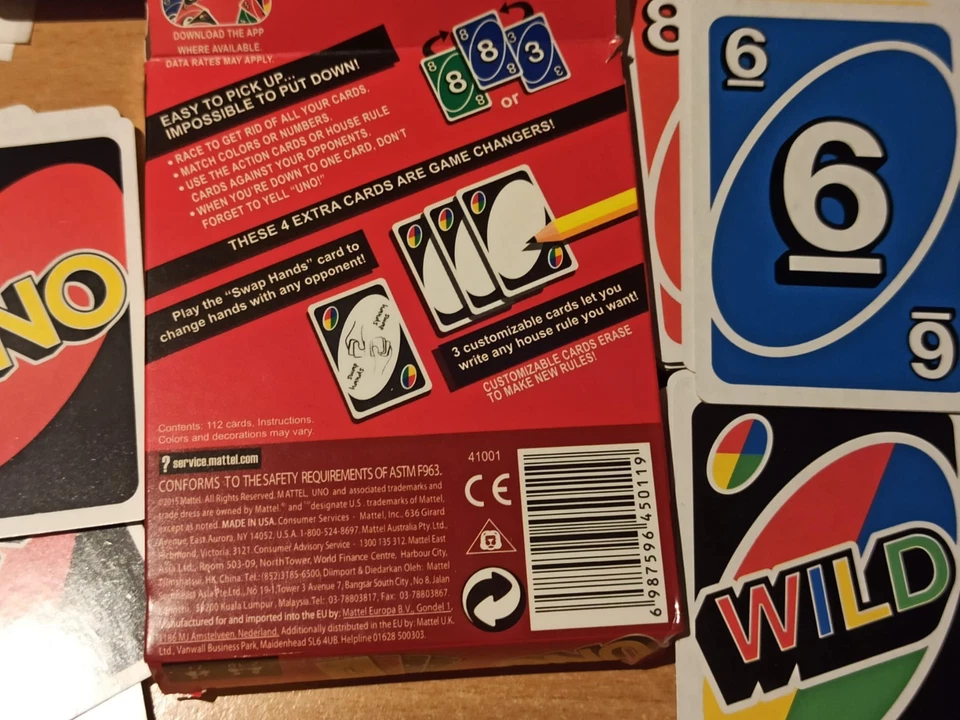 REPLACEMENT CARDS for UNO WILD SPARE CARDS for Uno card game 41001 - Image 2 of 3