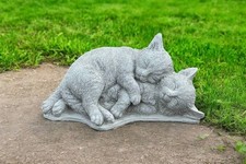 Two Cats Memorial Figurine Garden Statue Outdoor Yard Art 5in Lawn Decor Patio