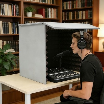 Portable Vocal Booth Microphone Isolation Booth Cube Vocal Absorbing Shield NEW