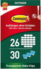 Outdoor Decorating Clips - Value Pack of 26 Mini Hooks and 30 Small Adhesive Str 1.84 per strip