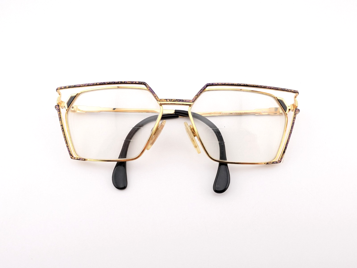 Vintage* Cazal Eyeglasses, Frames Only, Mod 250 Gold/Multi, 56-16
