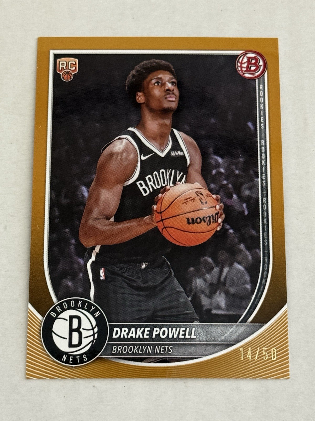 Drake Powell 2025-26 Bowman Chrome #BCV-22 Rookie Gold /50