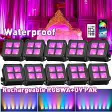 Rechargeable RGBWA UV Waterproof 4LED Par Light DMX APP Party Light Disco Stage