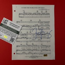 FREDDIE MERCURY Hand-Signed "Queen" Sheet Music + LAR COA - RARE