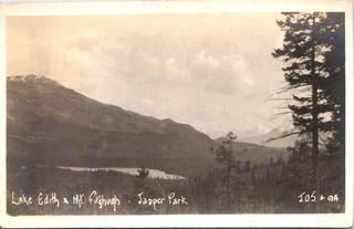 Cartolina RPPC Alberta Lake Edith Mt Fitzhugh Jasper Park Byron Harmon anni '40 C25
