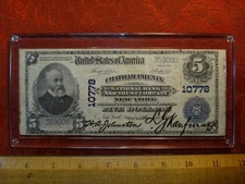 1902 Series Five Dollar $5 New York US National Currency Large Note - 10778