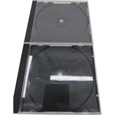 2-Pack Slim CD Cases Black Clear Plastic Single Disc Jewel Cases