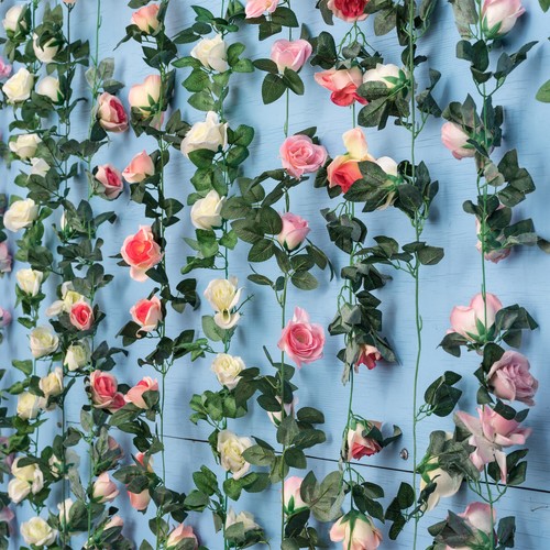 Fake Vine Garland Flower Silk Artificial Flowers 7.8FT for Home Red 5PCS - Imagen 7 de 7