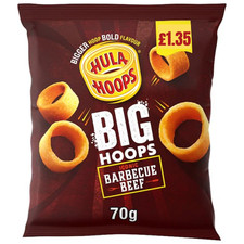 Hula Hoops 3 Flavours 70g | Salted, Salt & Vinegar and Barbecue Beef