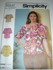 Simplicity 9547 Easy-To-Sew Top & Tunic w/Variations Pattern Misses' 14-22 Uncut