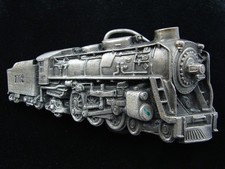 RD17112 NOS VINTAGE 1978 STEAM ENGINE TRAIN RAILROAD PEWTER BERGAMOT BUCKLE
