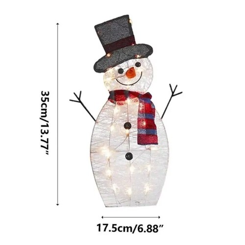 1/2/3 pcs Christmas Lighted Snowman Acrylic Yard Ornaments Party Decor - Picture 2 of 12