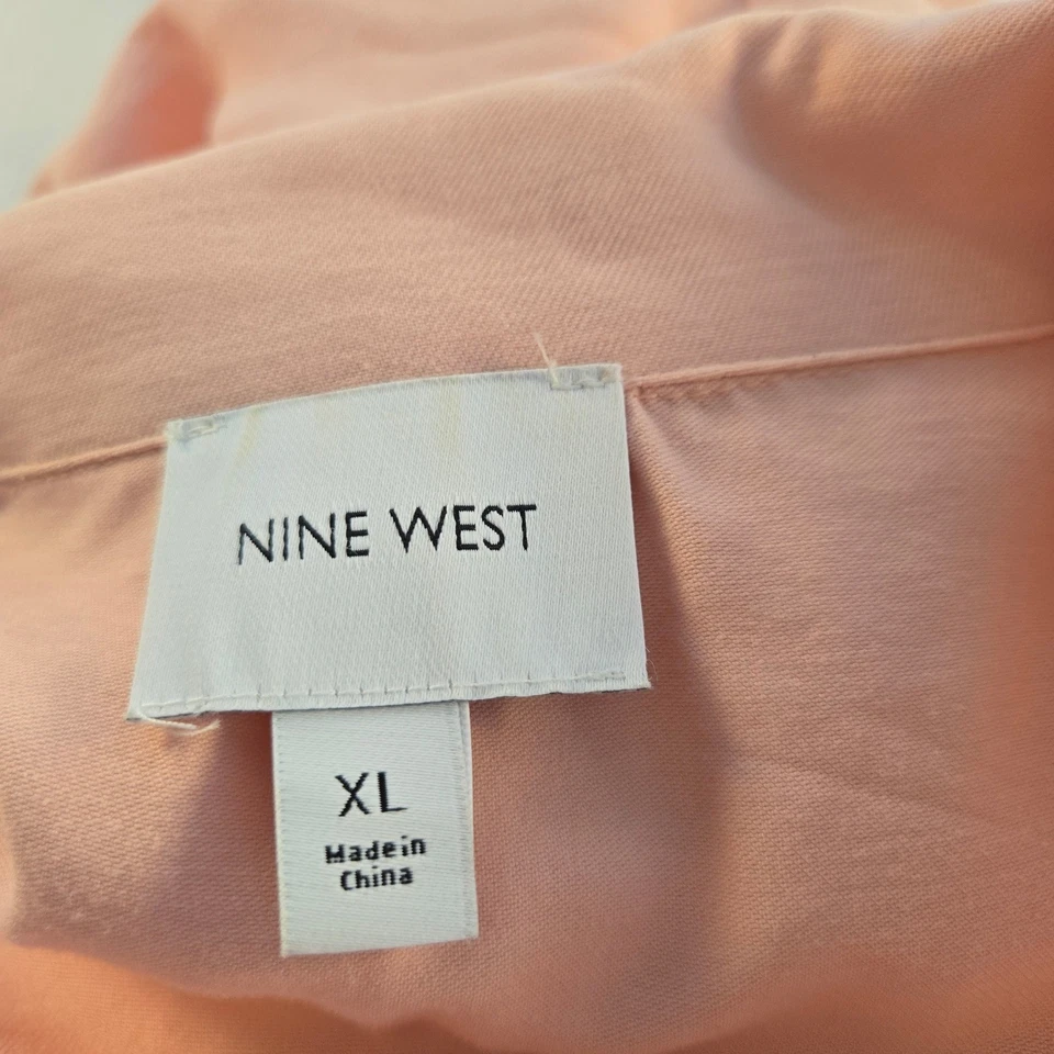 NINE WEST Mujer Rosa Melocotón Ligero Cremallera A Presión Chaqueta Bomber Bolsillos XLarge Foto 3 de 4