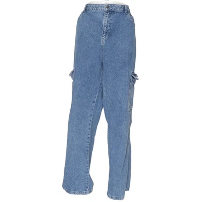 Savida, pantalon cargo, taille : 46, bleu, coton, unicolore, denim, femmes #MVZ - Photo 1/4