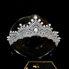 Luxus Wedding Pearls Crown Zirconia Headwear Europe America Palace Birthday
