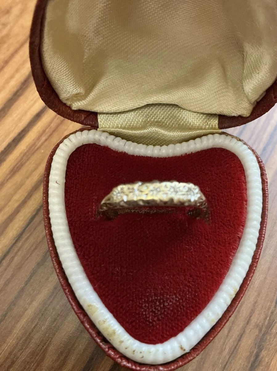 Bague Ancienne En Or Jaune 18 Carats Avec Diamant - Taille 55 - Occasion