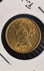 1900 $5 DOLLAR GOLD LIBERTY  HEAD COIN BEAUTIFUL GOLD COIN