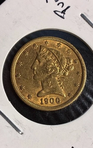 1900 $5 DOLLAR GOLD LIBERTY  HEAD COIN BEAUTIFUL GOLD COIN