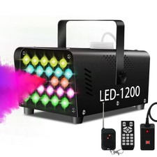 Fog Machine 24 Colorful LED Lights Effect 1200W Smoke Machine and 2500CFM Fog...