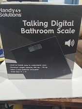 Handy Solutions : Talking Digital Bathroom Scale Black ,390lb Capacity-NEW-