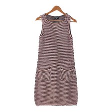 Chanel Sleeveless Knit Dress Silk Cotton Pink Size 36 Length 40.2 in