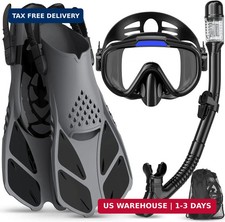Ubekezele Snorkeling Gear for Adults Men Women,4 in 1 Snorkel Set with Panoramic