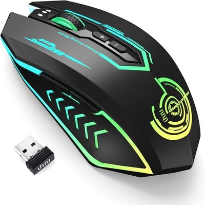 UHURU Wireless Gaming Mouse Up to 12000 DPI, Rechargeable USB-C Wireless Mouse w