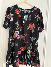 NWT ASOS Floral Short Sleeve Drop Waist Dress Size US 6 / UK 10 NEW Pretty!